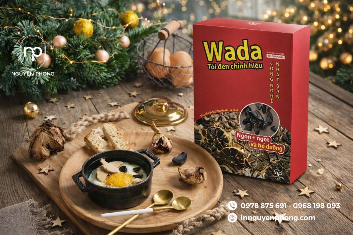 Mẫu hộp giấy đựng tỏi đen bắt mắt